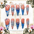 Blue Serenity protected flattened branded nail card by Pretty Girls Plants & Glam