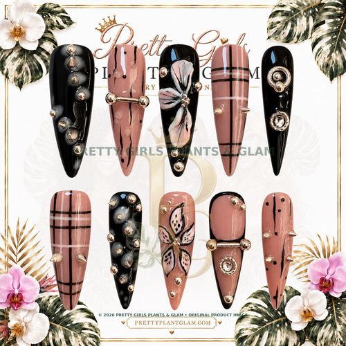 Blush Noir protected flattened branded nail card by Pretty Girls Plants & Glam