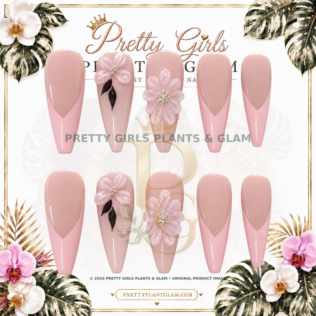 Blush Petal protected flattened branded nail card by Pretty Girls Plants & Glam