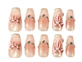 Butterfly Veil Short square · pearl shimmer reusable press-on nail set
