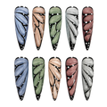 Butterfly Wings multicolor long stiletto press-on nail set with hand-painted wing art
