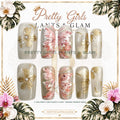 Champagne Garden protected flattened branded nail card by Pretty Girls Plants & Glam