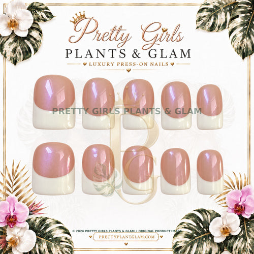 Classic Pink French protected flattened branded nail card by Pretty Girls Plants & Glam