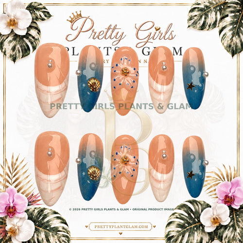Coastal Bloom protected flattened branded nail card by Pretty Girls Plants & Glam