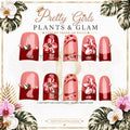 Crimson Petal French protected flattened branded nail card by Pretty Girls Plants & Glam