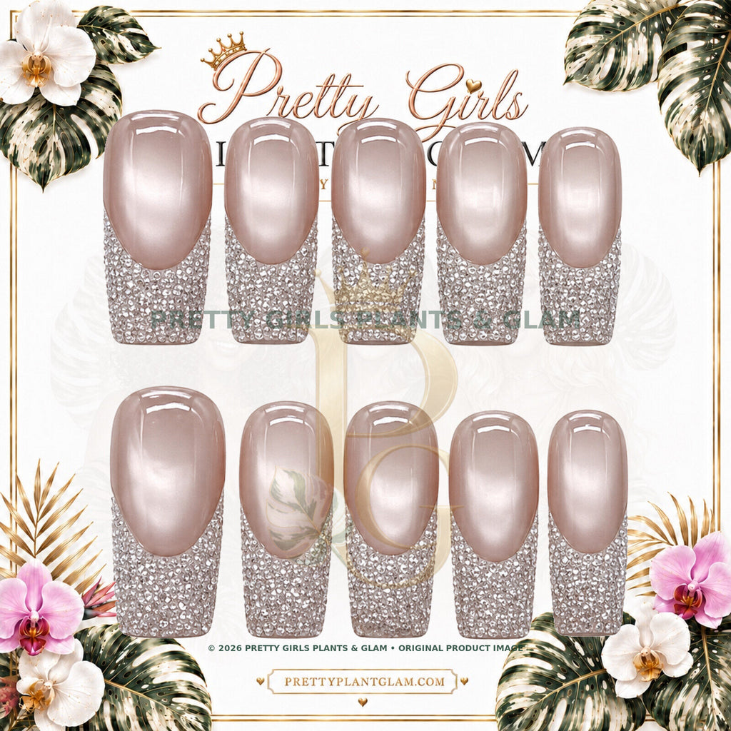 Crystal Champagne protected flattened branded nail card by Pretty Girls Plants & Glam