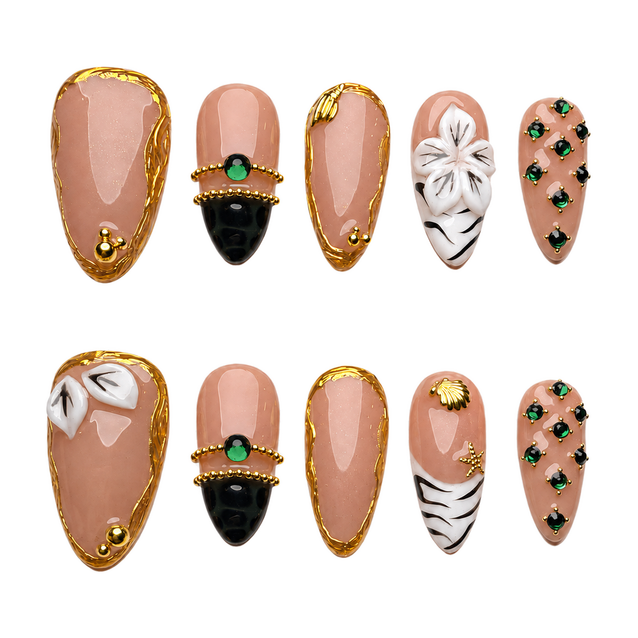 Emerald Crown Luxe press-on nail set