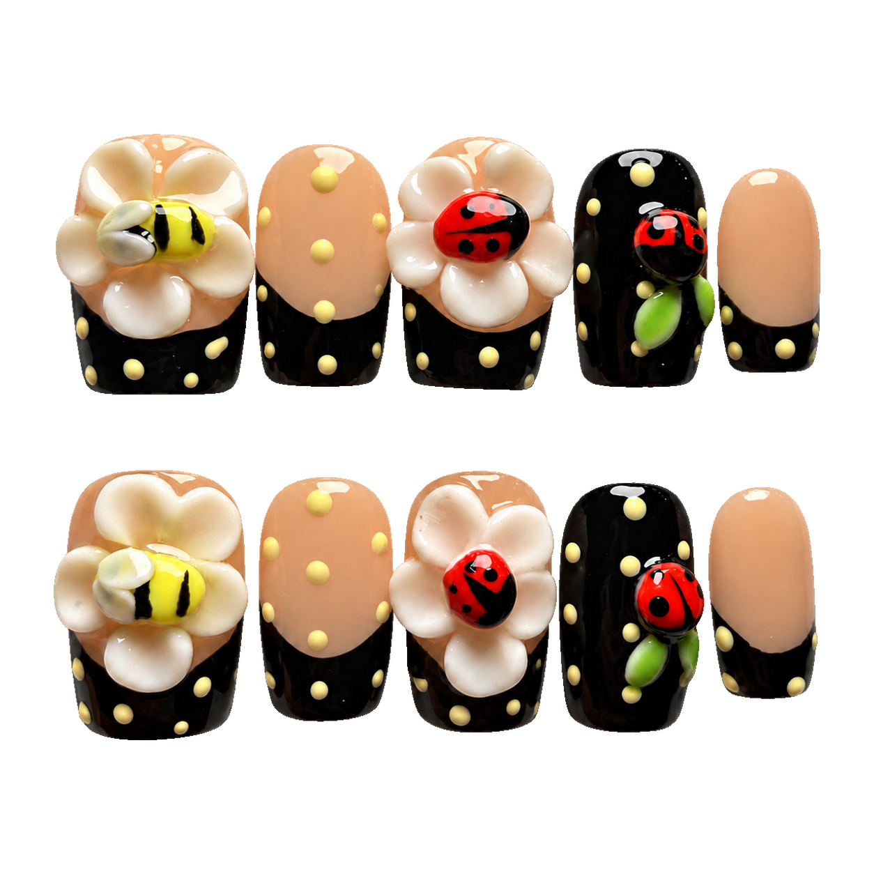 Garden Friends press-on nail set