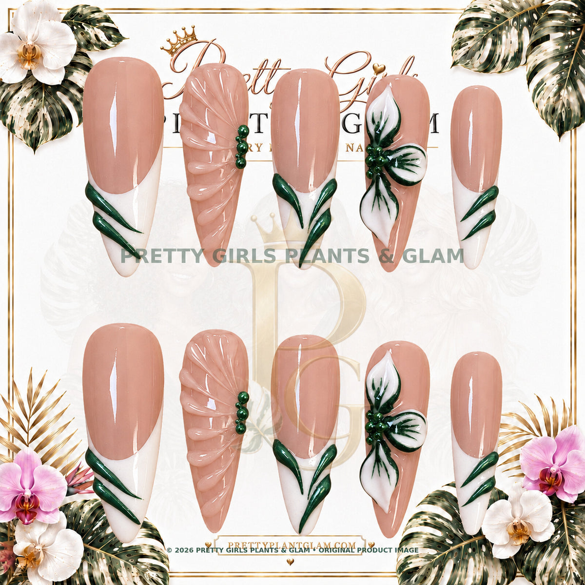 Golden Petal protected flattened branded nail card by Pretty Girls Plants & Glam