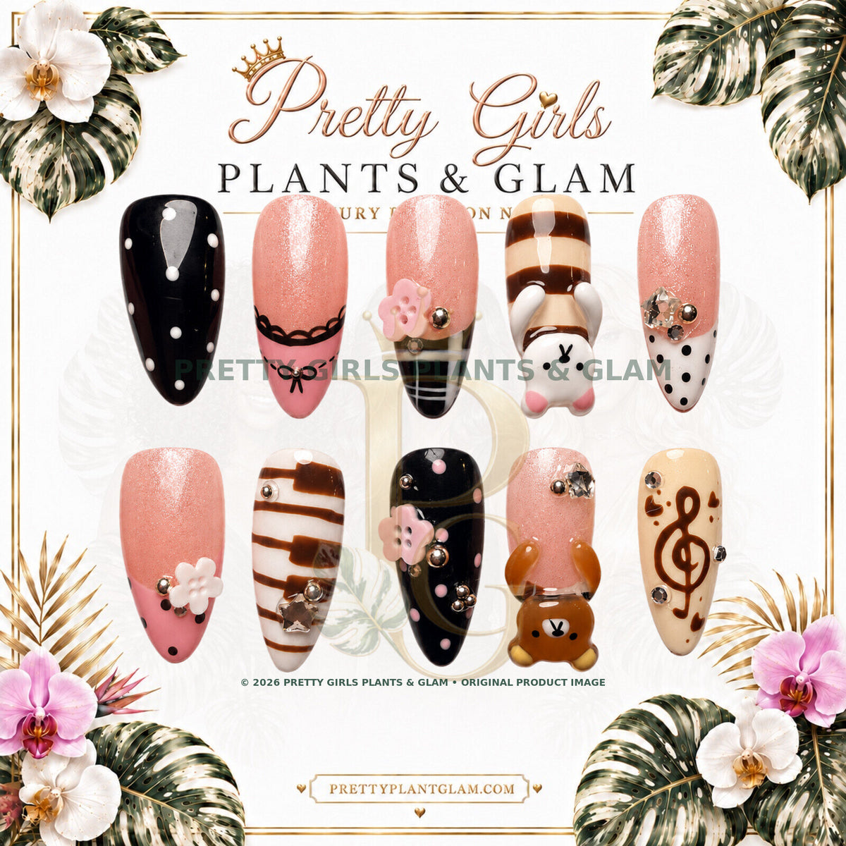 Kawaii Melody protected flattened branded nail card by Pretty Girls Plants & Glam