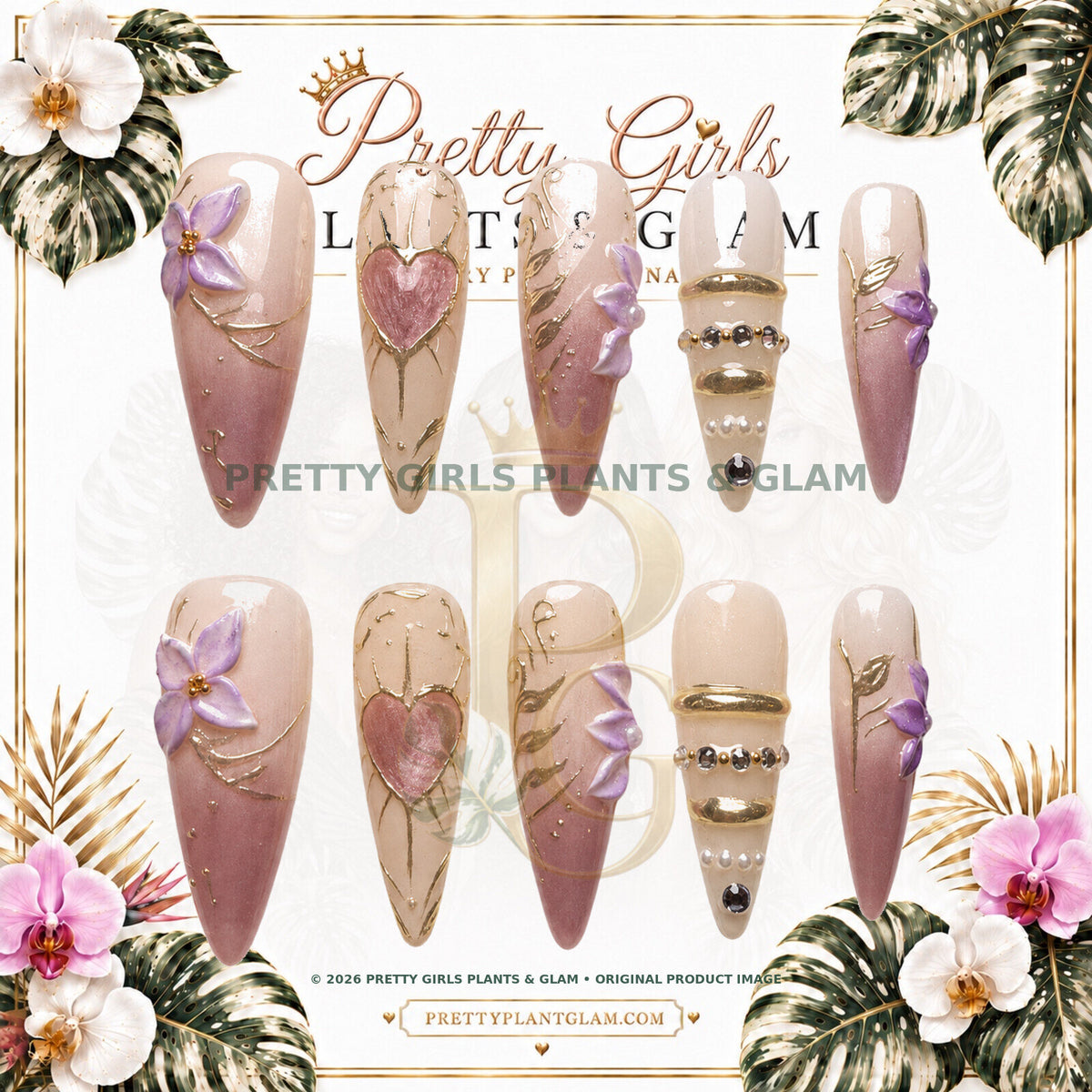 Lavender Romance protected flattened branded nail card by Pretty Girls Plants & Glam
