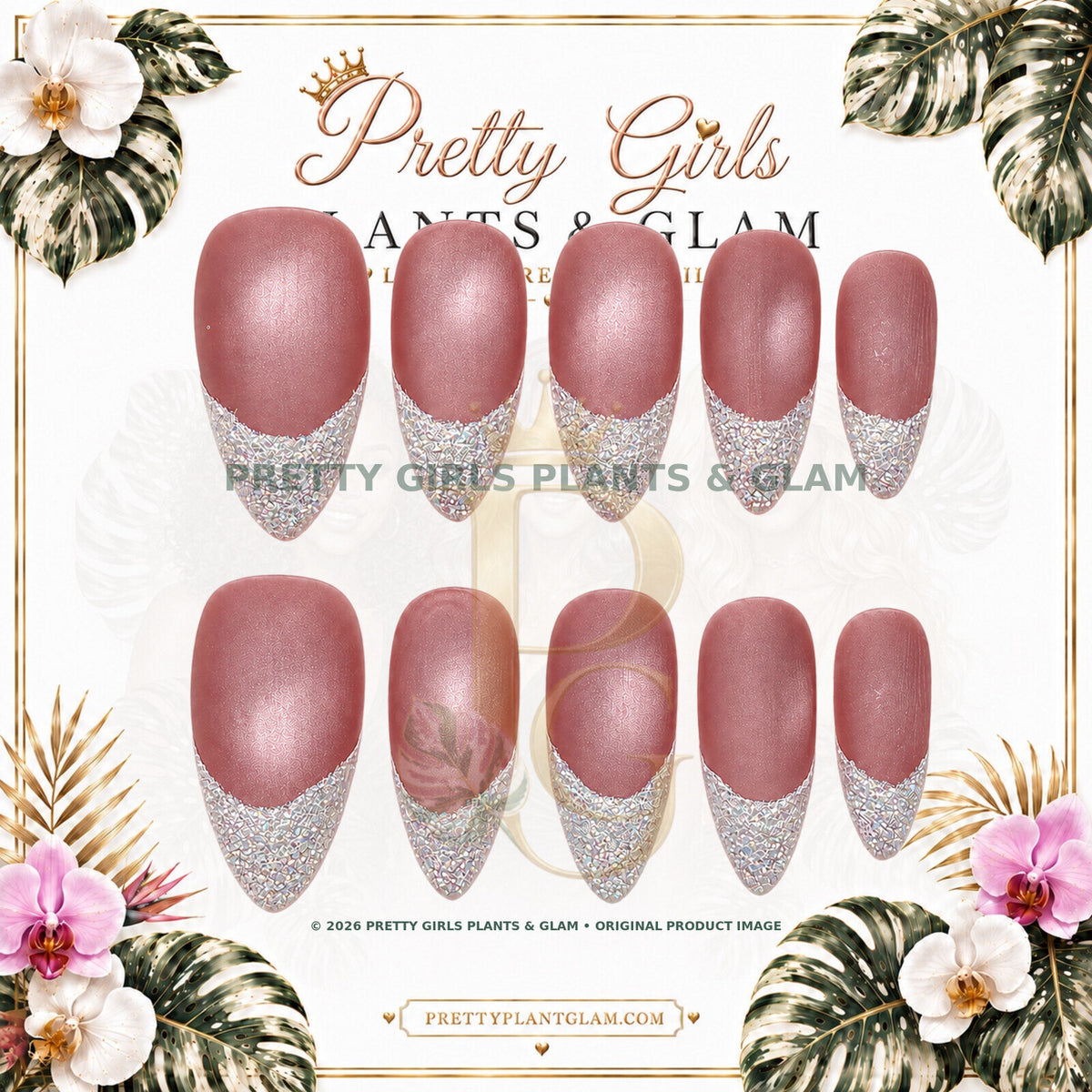 Mauve Stardust protected flattened branded nail card by Pretty Girls Plants & Glam