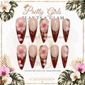 Merlot Bloom protected flattened branded nail card by Pretty Girls Plants & Glam