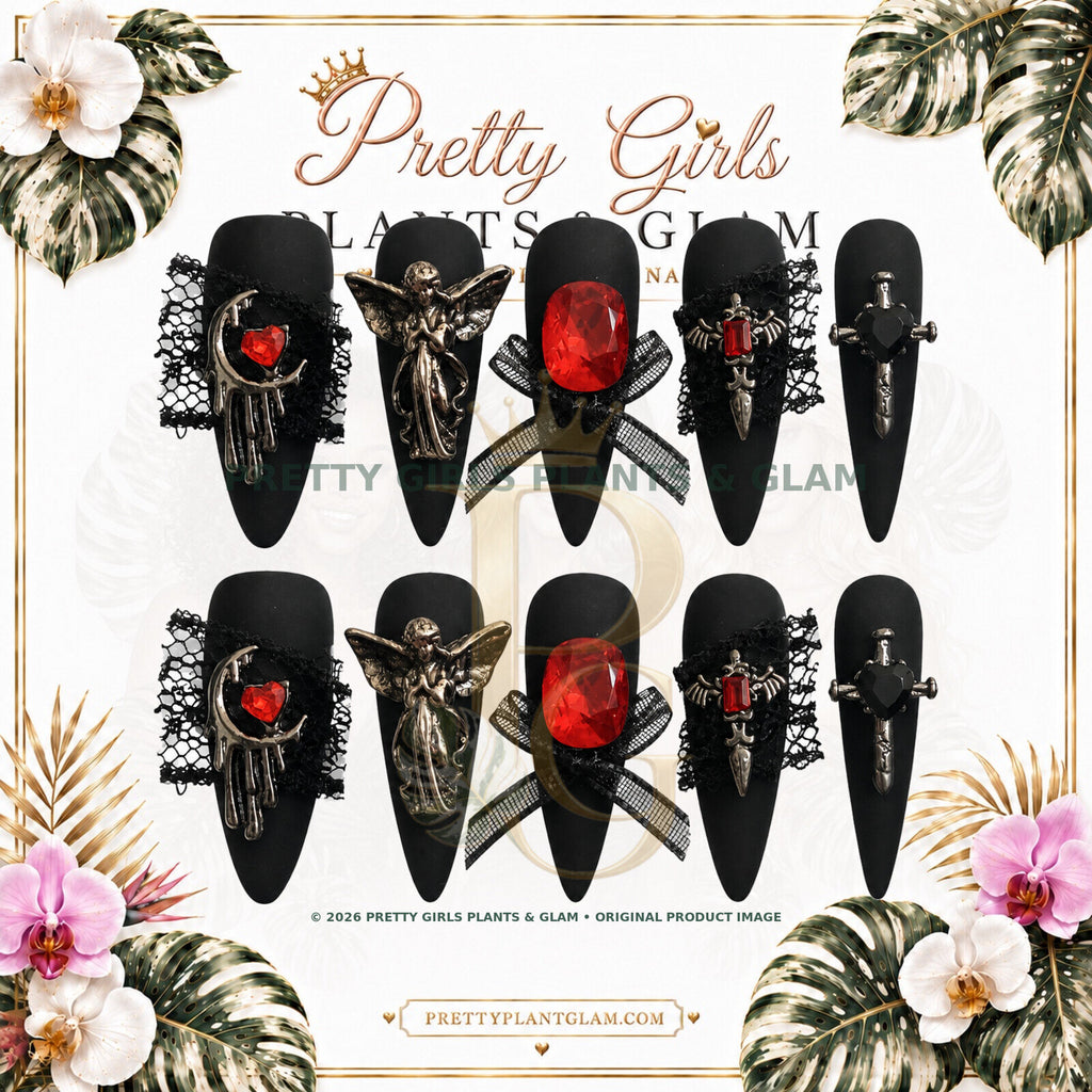 Midnight Devotion protected flattened branded nail card by Pretty Girls Plants & Glam