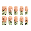 Mint Blossom green 3d floral reusable press-on nail set