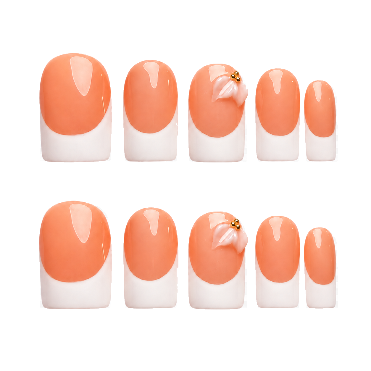 Peach Petal French press-on nail set