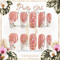 Pink Blossom protected flattened branded nail card by Pretty Girls Plants & Glam