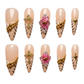 Pink Cross Bloom press-on nail set