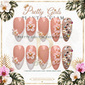 Pink Crystal Bloom protected flattened branded nail card by Pretty Girls Plants & Glam