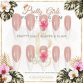 Pink French Bloom protected flattened branded nail card by Pretty Girls Plants & Glam