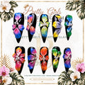 Rainbow Orchid Noir protected flattened branded nail card by Pretty Girls Plants & Glam