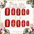 Red Ribbon protected flattened branded nail card by Pretty Girls Plants & Glam