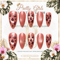 Rose Leopard protected flattened branded nail card by Pretty Girls Plants & Glam