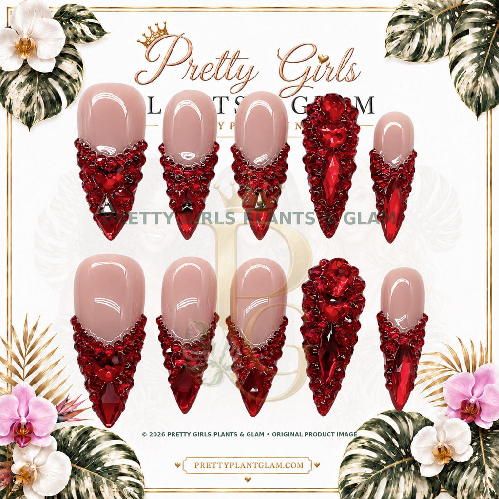 Ruby Romance protected flattened branded nail card by Pretty Girls Plants & Glam
