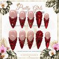 Ruby Romance protected flattened branded nail card by Pretty Girls Plants & Glam