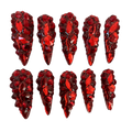 Ruby Royale premium long stiletto red crystal press-on nail set
