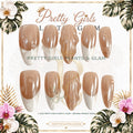 Sculpted Pearl French protected flattened branded nail card by Pretty Girls Plants & Glam