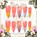 Sunset Petals protected flattened branded nail card by Pretty Girls Plants & Glam